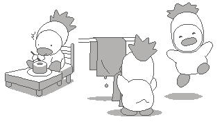 色々な動きのパイナップルダック